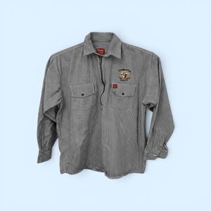 HIKORY VINTAGE BAILEYS LOGGER WEAR STRIPE  BUTTON WORK SHIRT XL TALL